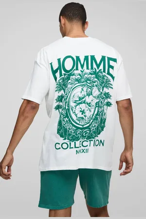 Boohoo Oversized Homme Extended Neck T-Shirt And Short Set - - M