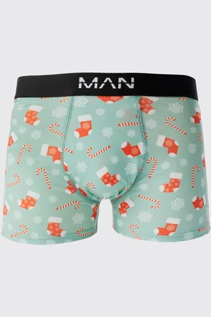 Boohoo Christmas Candy Cane Print Boxers - - XS