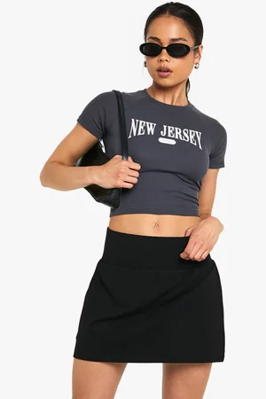 Boohoo Womens Cotton Deep Waistband Mini Skirt - - 16