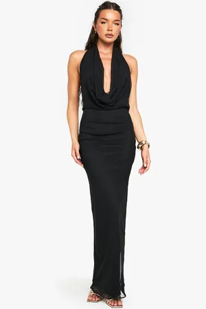 Boohoo Womens Cowl Neck Mesh Maxi Dress - - 16