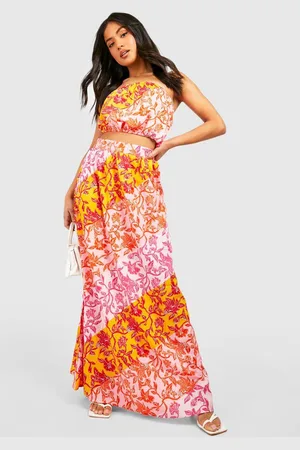 Boohoo Womens Petite Floral Bandeau & Maxi Skirt Co -ord - - 8