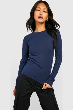 Boohoo Womens Basic Long Sleeve Crew Neck T-Shirt - - 8
