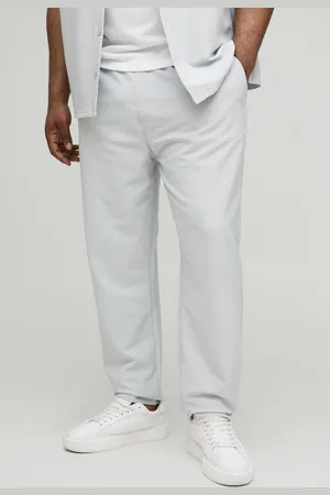 Boohoo Plus Elasticated Waist Technical Stretch Slim Trousers - - 5XL