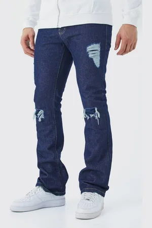 Boohoo Slim Flare Rip And Repair Jeans - - 32R