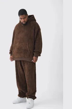 Boohoo Plus Borg Oversized Hooded Tracksuit - - XXXL