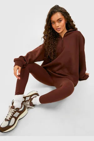Boohoo Womens Half Zip Sweatshirt And Legging Set - - S