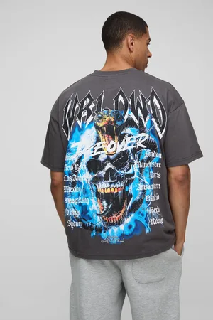 Boohoo Oversized Skull Worldwide Large Scale Printed T-Shirt - - M