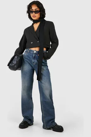 Boohoo Womens Vintage Wash Straight Leg Jeans - - 14