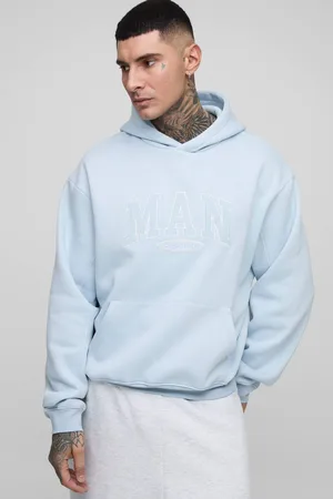 Boohoo Tall Oversized Boxy MAN Applique Hoodie - - M