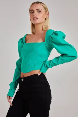 Pink Vanilla Womens Bengaline Long Sleeve Corset Top - - S