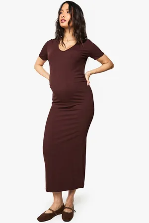 Boohoo Womens maternity rib wrap midaxi dress - - 18