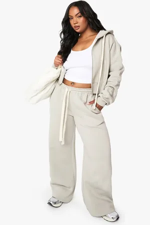 Boohoo Womens Plus Contrast Drawcord Straight Leg Jogger - - 20