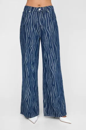 NASTY GAL Womens Zebra Denim Jean - - 16