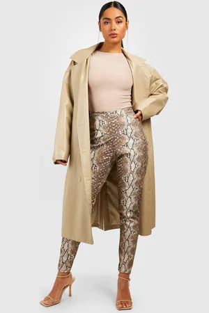 Boohoo Womens Snake Leather Look Skinny Trousers - - 8