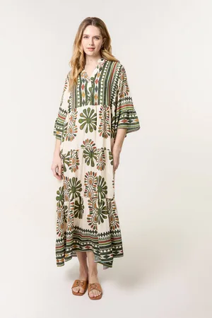 Blue Vanilla Womens Khaki Aztec Diamante Maxi Dress - - One Size