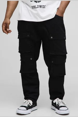 Boohoo Plus Fixed Waist Multi Cargo Skinny Cargo Trousers - - 46