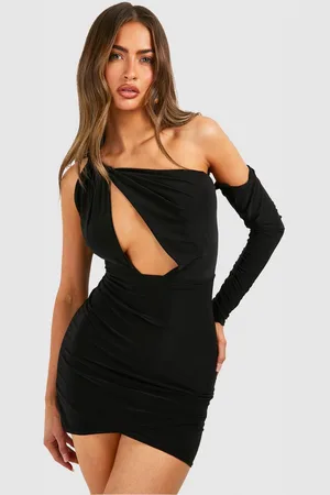 Boohoo Womens Asymetric Cut Out Slinky Mini Dress - - 10