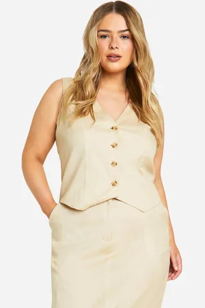 Boohoo Womens Plus Linen Look Waistcoat - - 20