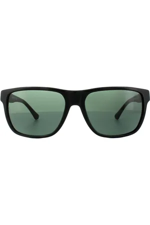 Emporio Armani Rectangle Grey Green Sunglasses - One Size