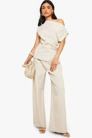 Boohoo Womens Woven Elasticed Waist Straight Leg Trouser - - 12