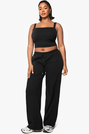 Boohoo Womens Plus Thick Binding Rib Vest And Trouser Co-ord - - 16