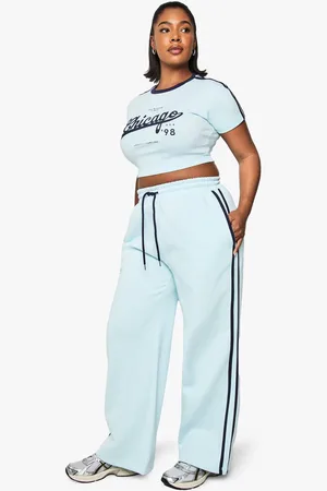 Boohoo Womens PLUS SIDE STRIPE WIDE LEG JOGGER - - 18