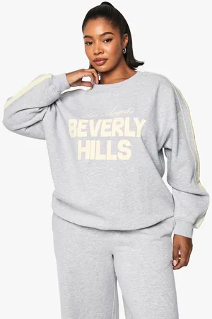 Boohoo Womens Plus Beverly Hill Side Stripe Oversized Sweatshirt - - 22