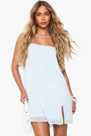 Boohoo Womens Chiffon Strappy Square Neck Smock Mini Dress - - 16