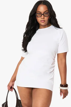 Boohoo Womens Plus cotton rouched t-shirt dress - - 20