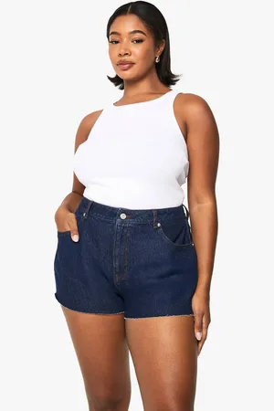 Boohoo Womens Plus Raw Hem Denim Short - - 20