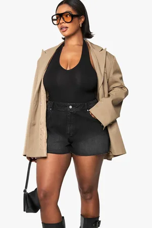Boohoo Womens Plus Raw Hem Denim Short - - 20