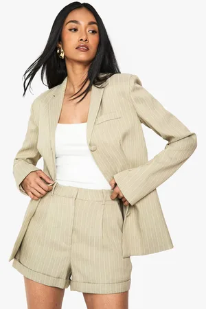 Boohoo Womens Pinstripe Tailored Shorts - - 16