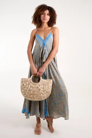 Blue Vanilla Womens V Neck Draped Maxi Dress - - M