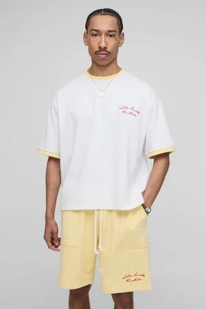 Boohoo Oversized Ringer T-Shirt & Shorts Set - - M