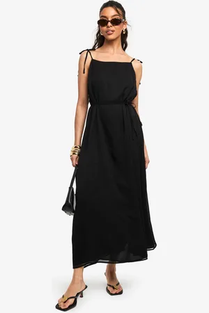 Boohoo Womens Tie Detail Chiffon Midaxi Dress - - 18