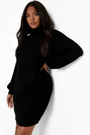 Boohoo Womens Plus Cable Knit Jumper Dress - - 22
