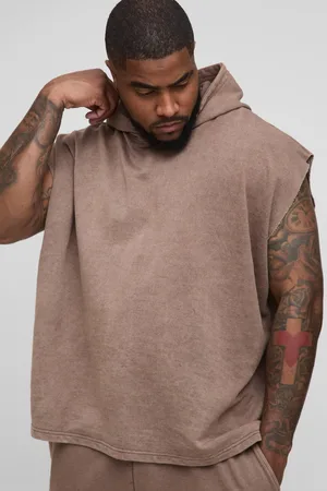 Boohoo Plus Oversized Boxy Sleeveless Acid Wash Hoodie - - 2XL