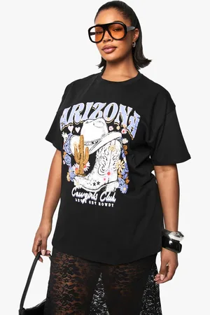 Boohoo Womens Plus Arizona Cowgirl Printed T-Shirt - - 22