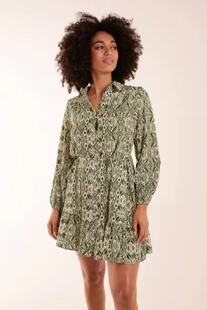 Blue Vanilla Womens Long Sleeve Mini Shirt Dress - - 10