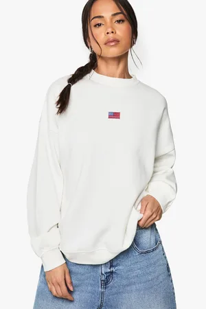 Boohoo Womens USA Flag Embroidered Oversized Sweatshirt - - S