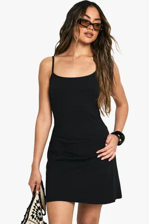 Boohoo Womens Cotton Strappy A-Line Mini Dress - - 10