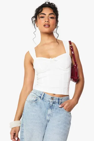 Boohoo Womens Bengaline Cup Detail Corset Top - - 14