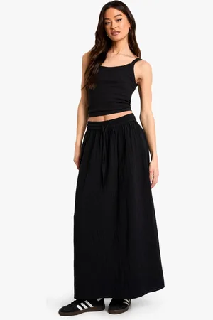 Boohoo Womens Tall Cheesecloth Maxi Skirt - - 18