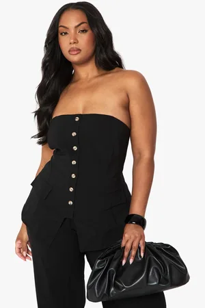 Boohoo Womens Plus Super Stretch Bandeau Longline Waistcoat & Wide Leg Trousers - - 20
