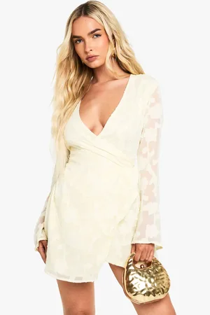 Boohoo Womens Floral Burnout Wrap Mini Dress - - 18