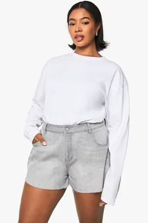 Boohoo Womens Plus Raw Hem Denim Short - - 20
