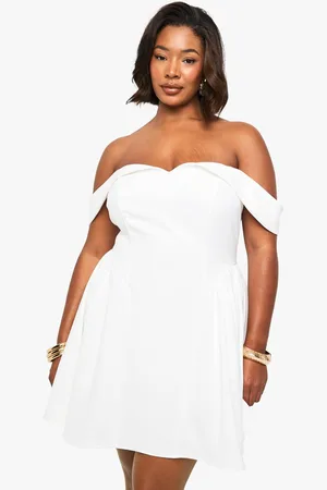 Boohoo Womens Plus Bardot Volume Mini Skater Dress - - 20