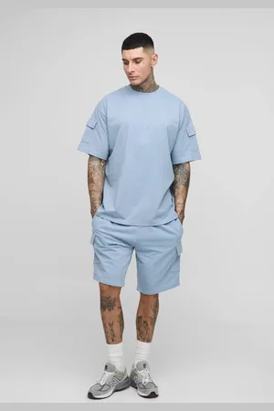 Boohoo Tall Utility Pocket Oversized Fit T-Shirt & Cargo Short Set - - XL