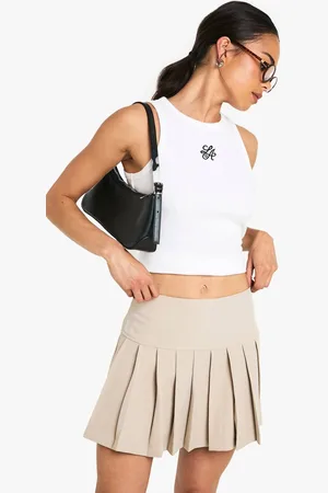 Boohoo Womens Pleated Tailored Mini Skirt - - 8
