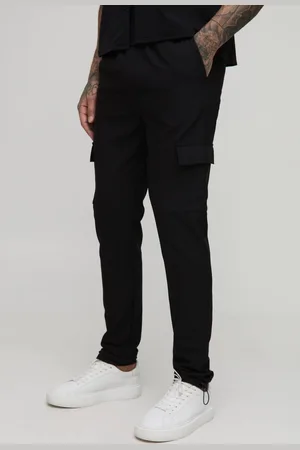 Boohoo Tall Elasticated Waist Technical Stretch Skinny Cargo Trousers - - 2XL